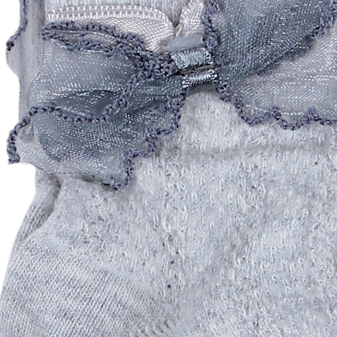 Openwork socks with bow for girls, ash-gray Pier Lone P-1886-14425