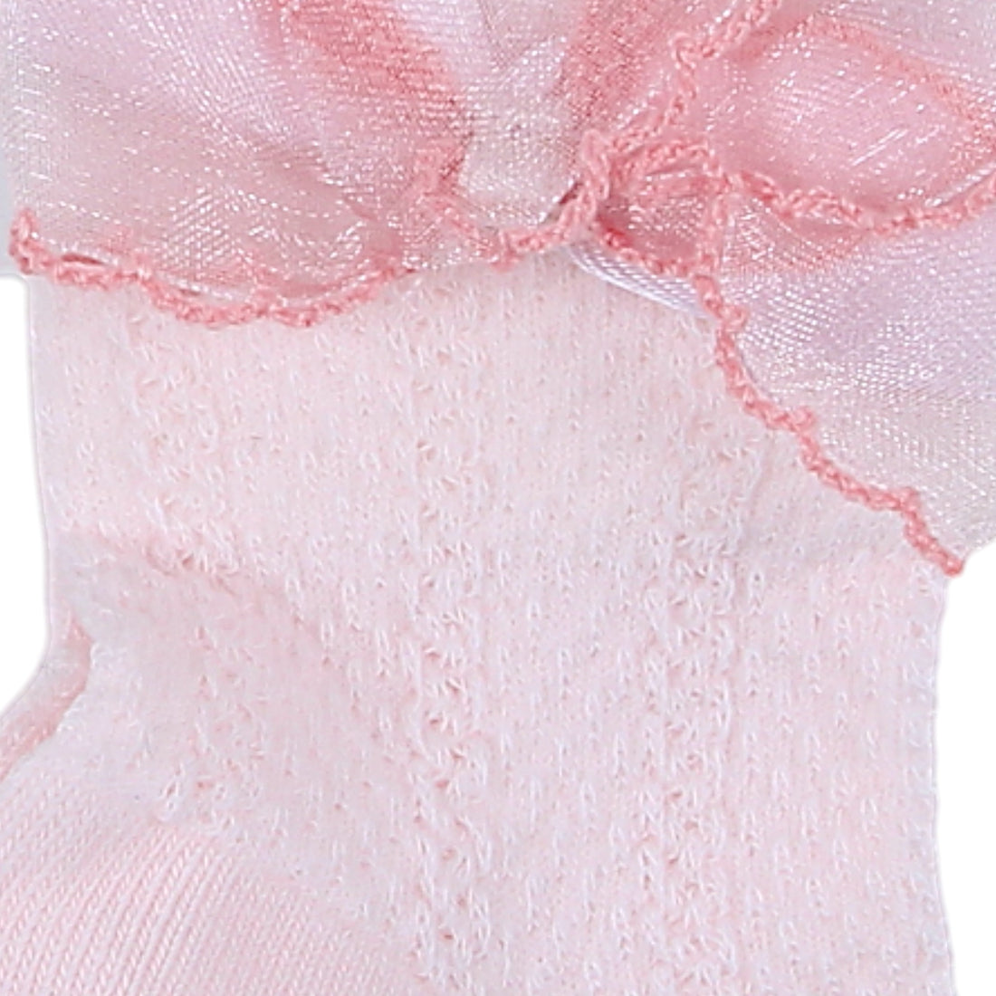 Openwork bow socks for girls pink Pier Lone P-1886-14425