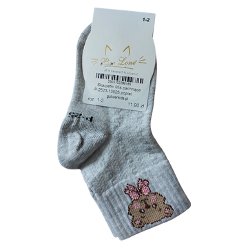 Teddy bear socks scented girls ash Pier Lone P-2523-13525