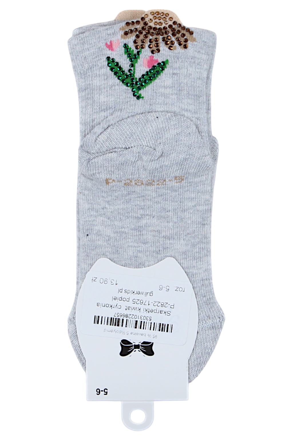 Girls' socks flower cubic zirconia ash Pier Lone P-2822-17625