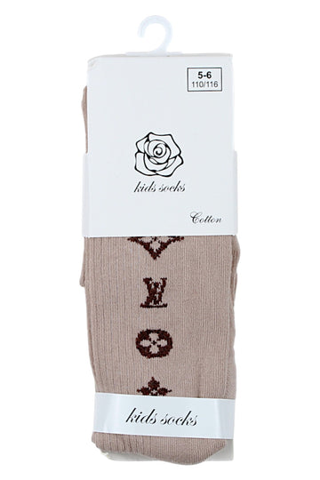 Girls' patterned tights beige Pier Lone Pl-1753-291025