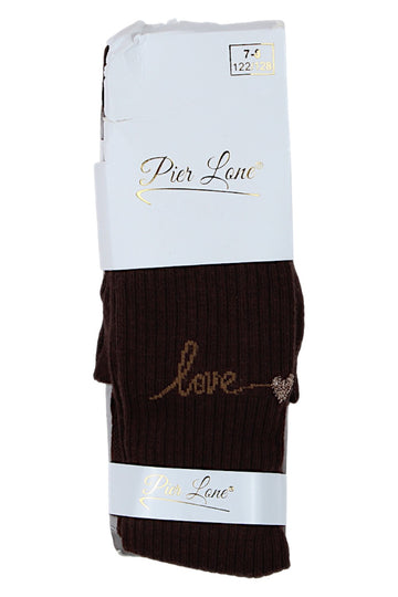 Girls' chocolate tights Pier Lone PL-2428-291025