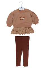 Set of ruffles with embroidery for girls, chocolate, Vovido V2815-11925