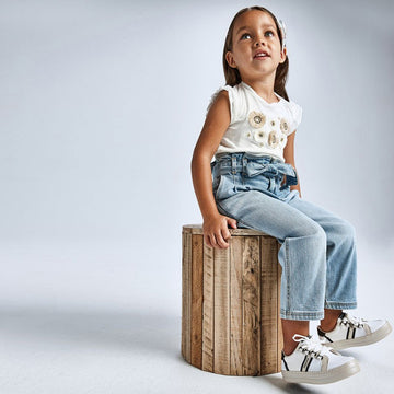 Mayoral 43245-64 Girls' Sneakers White-Gold