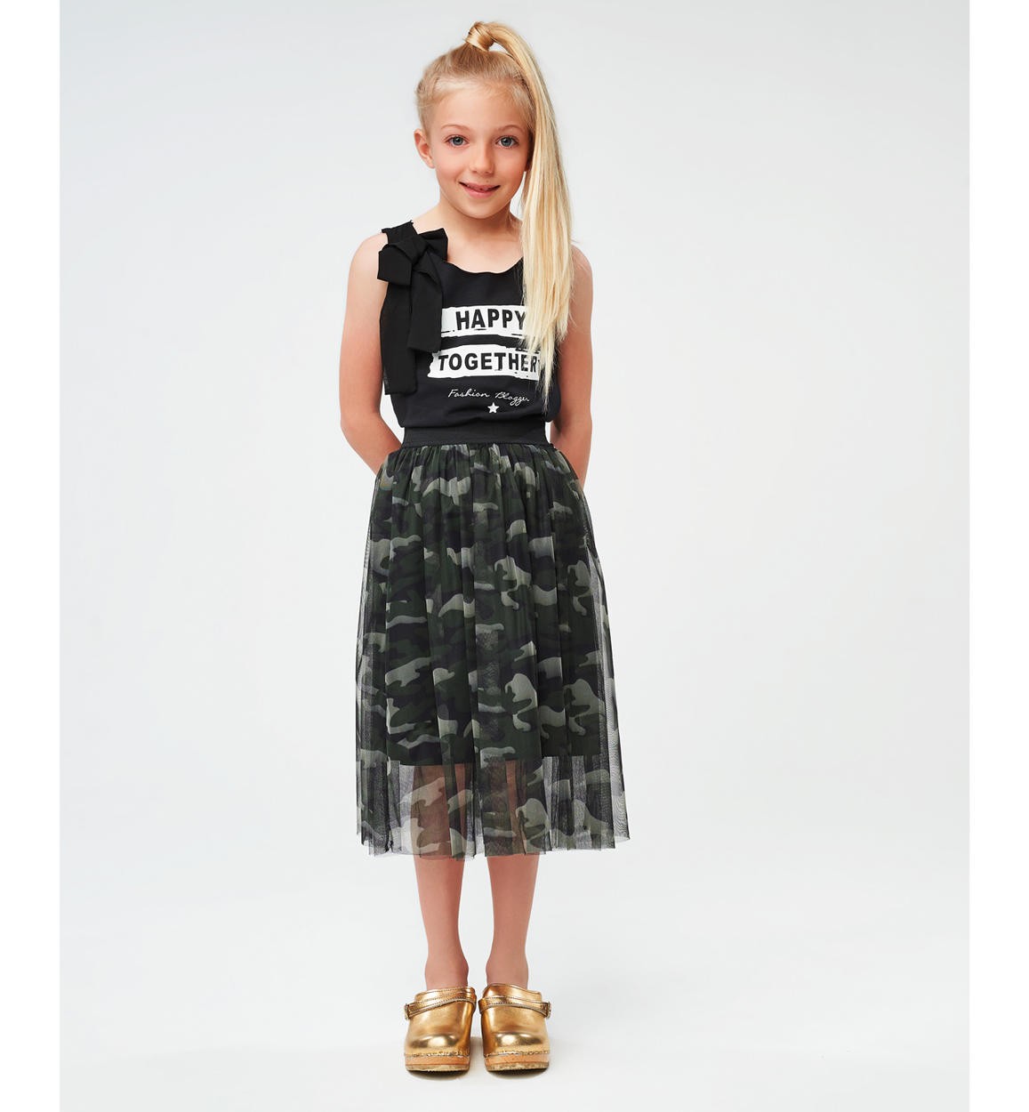 Tulle skirt for girls iDO J858-6MT1 green
