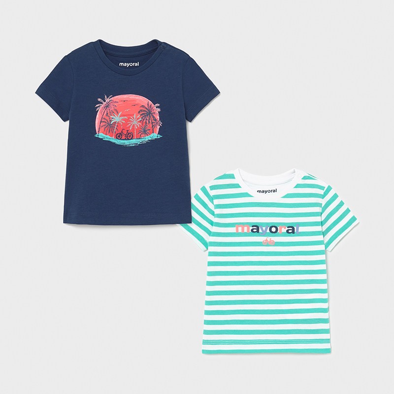 Set of 2 T-shirts for boys Mayoral 1015-86 Navy/turquoise