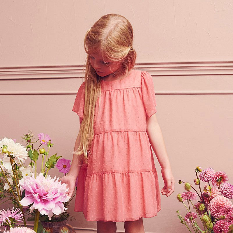 Girls' formal dress MINIMI 22/20 coral color