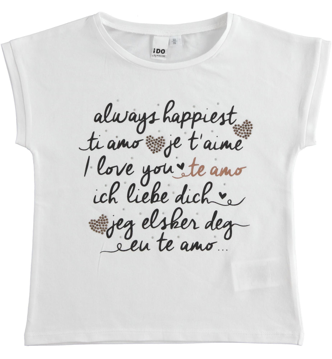 Girls' T-SHIRT iDO J496-0113 white