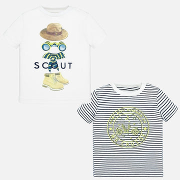 Set of 2 T-shirts for boys Mayoral 1047-55 White