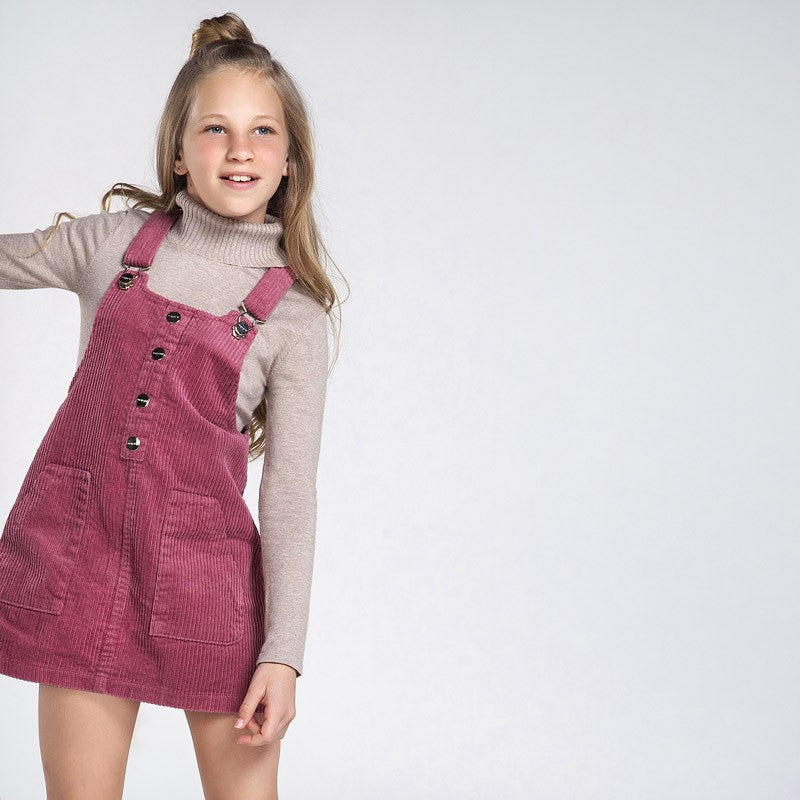 Girls Corduroy Bib Skirt Mayoral 7955-91 Pink