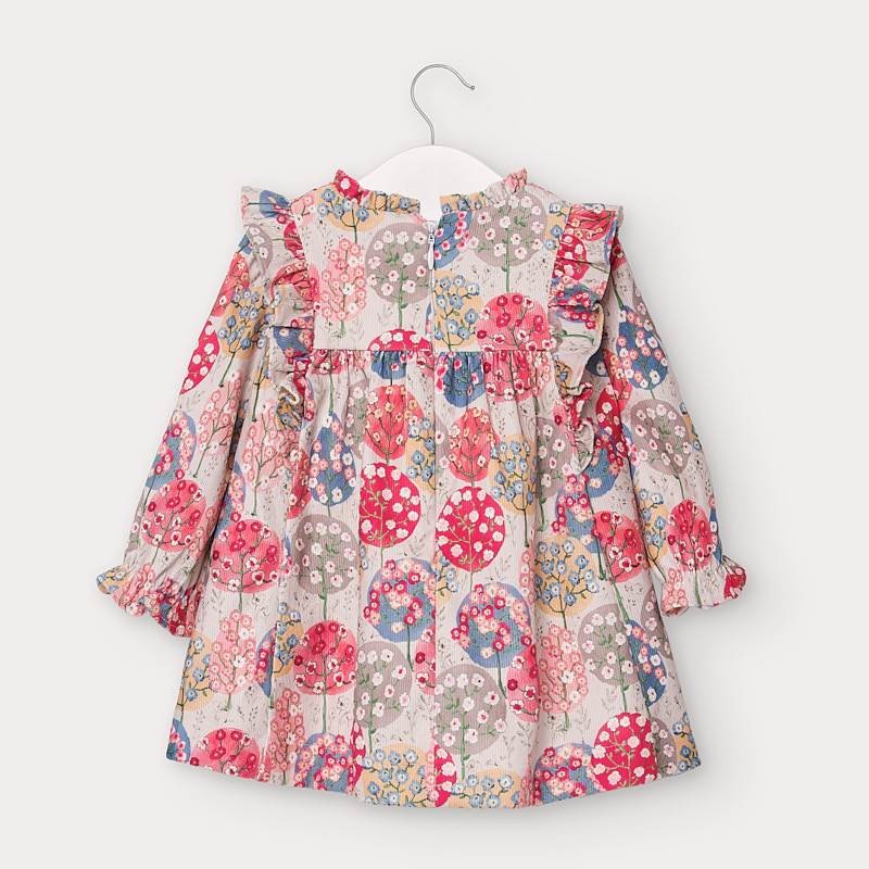 Corduroy dress for girls Mayoral 2957-22 Coral