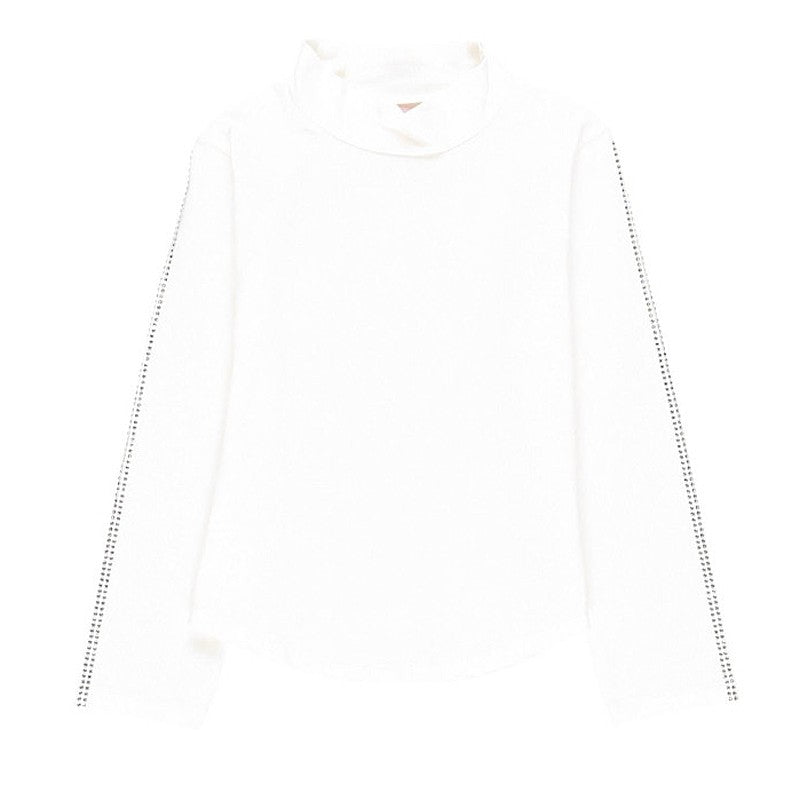 Cotton turtleneck T-shirt for girls Boboli 728186-1111-M cream