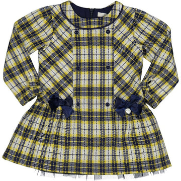 Girls' Checkered Dress Birba 95307-93Z Navy/Yellow