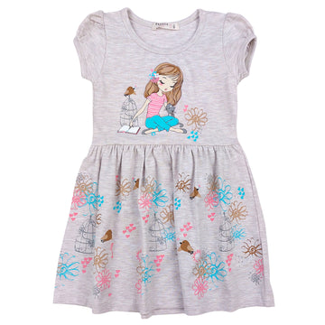 Cotton dress girl beige 18369-7524 GKMOD