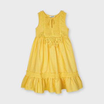 Mayoral 3931-61 Mustard Girls Linen Dress