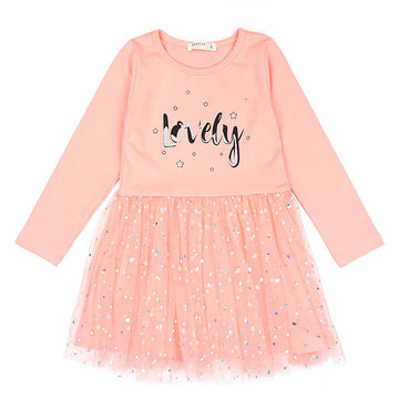 Dress girl salmon 19203-71023 GKMOD