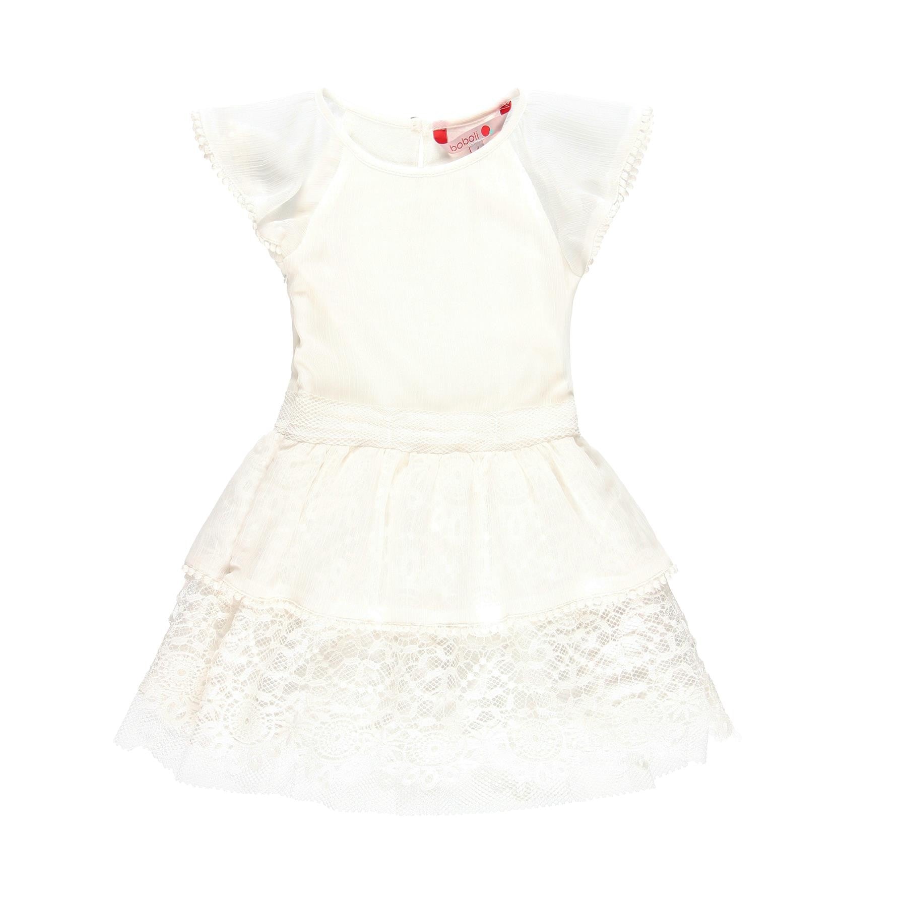 Chiffon dress for girls Boboli 729738-1111 color white