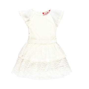 Chiffon dress for girls Boboli 729738-1111 color white