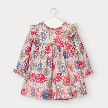 Corduroy dress for girls Mayoral 2957-22 Coral