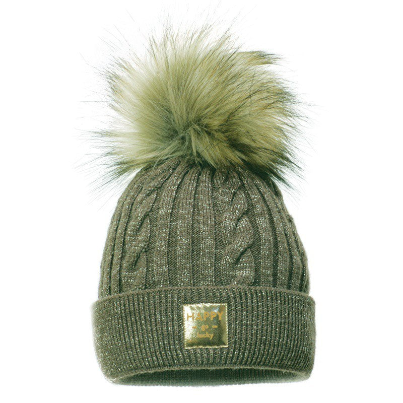 Pupill winter hat DELFINA PF for girls olive color