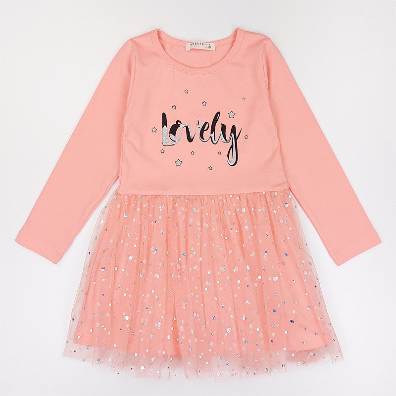 Dress girl salmon 19203-71023 GKMOD