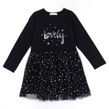 Girl's dress black 19203-71023 GKMOD
