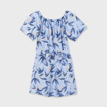 Girl's printed dress Mayoral 6922-96 Sky blue