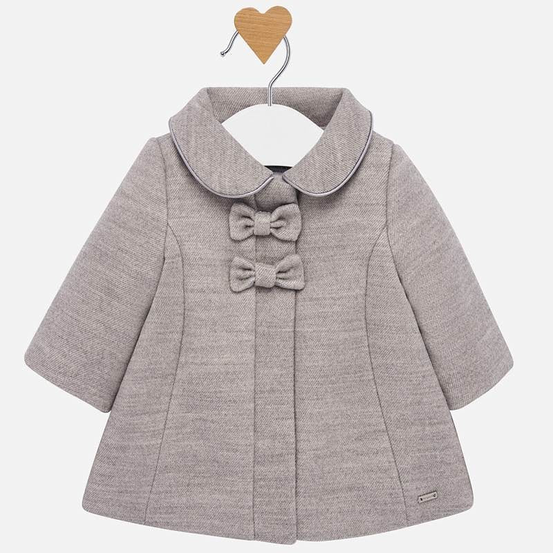 Elegant coat with buttons for girls Mayoral 2409-54 Platinum