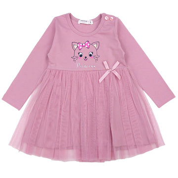 Tulle dress for girl powder pink 19609-7524 GKMOD