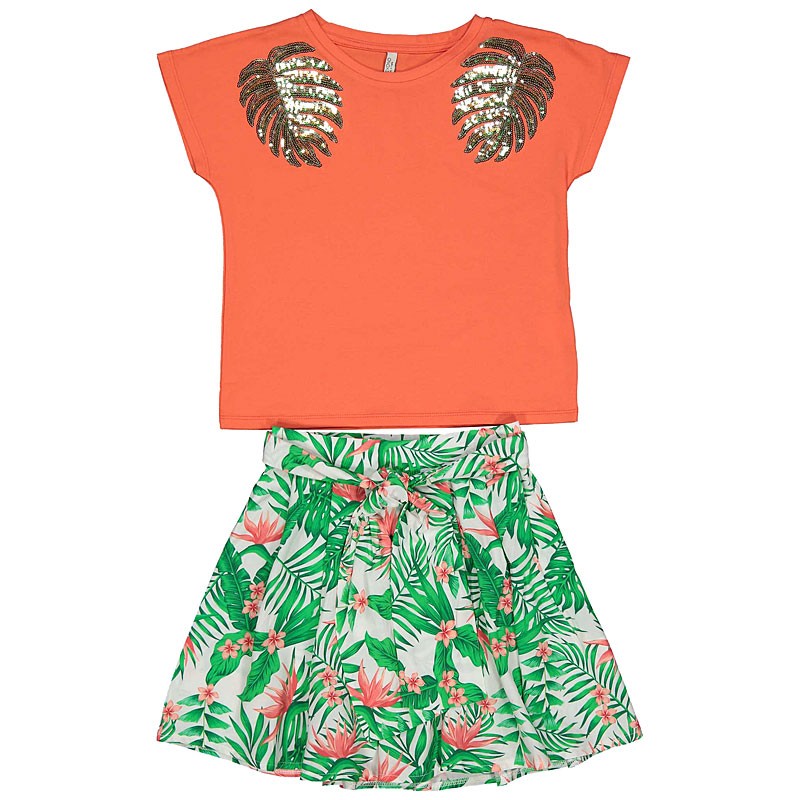 Trybeyond Set with skirt Junior Girl 49962-00 35P color coral
