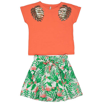 Trybeyond Set with skirt Junior Girl 49962-00 35P color coral