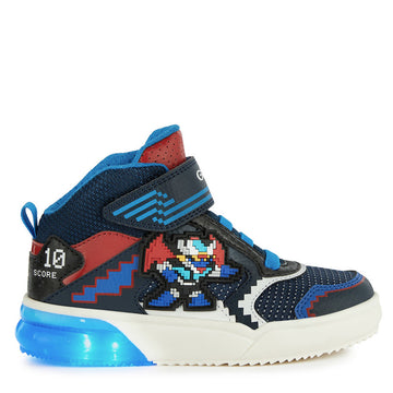 Boys' luminous sneakers Geox J269YB-0FUFE-C0693 color NAVY/LT BLUE