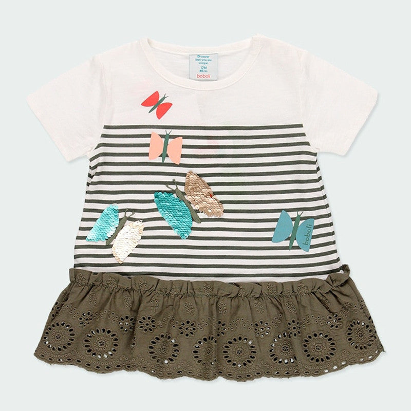 Dress for girls Boboli 234111-1111 color white/green